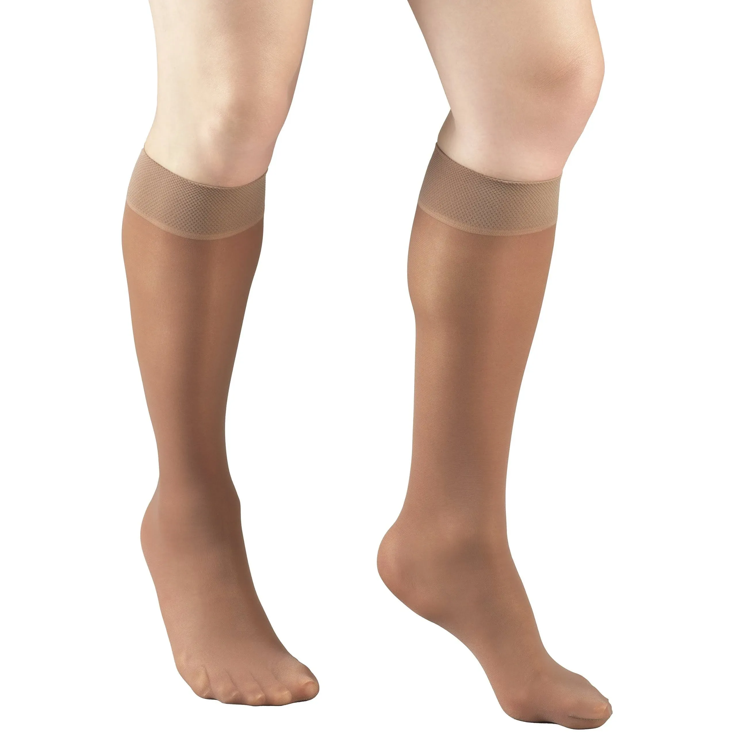 Truform Women's Stockings, Knee high, Sheer: 8-15 mmHg Taupe