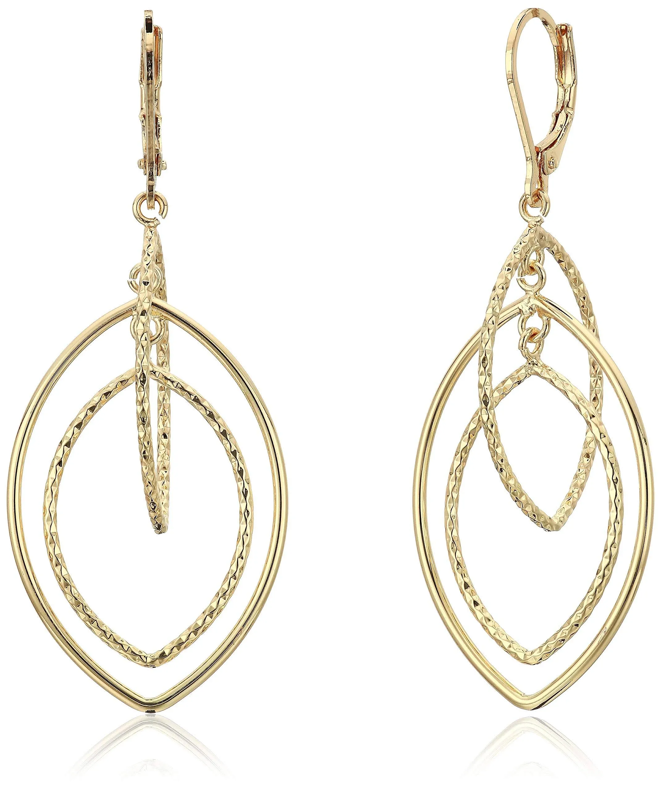 Gold-tone Orbital Drop Extra Large Earrings