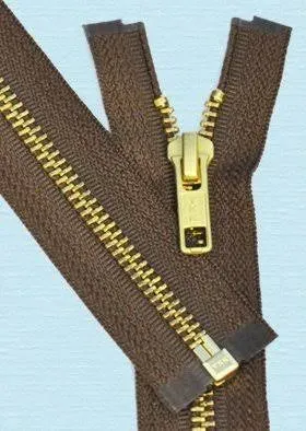 19" Medium Weight Jacket Zipper YKK #5 Brass ~ Separating ~ 568 Lite Brown (1 ...