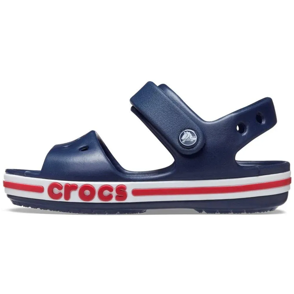 NEW - Crocs Unisex-Kids Bayaband Clogs Comfort Slip on NAVY/PEPPER Size J2