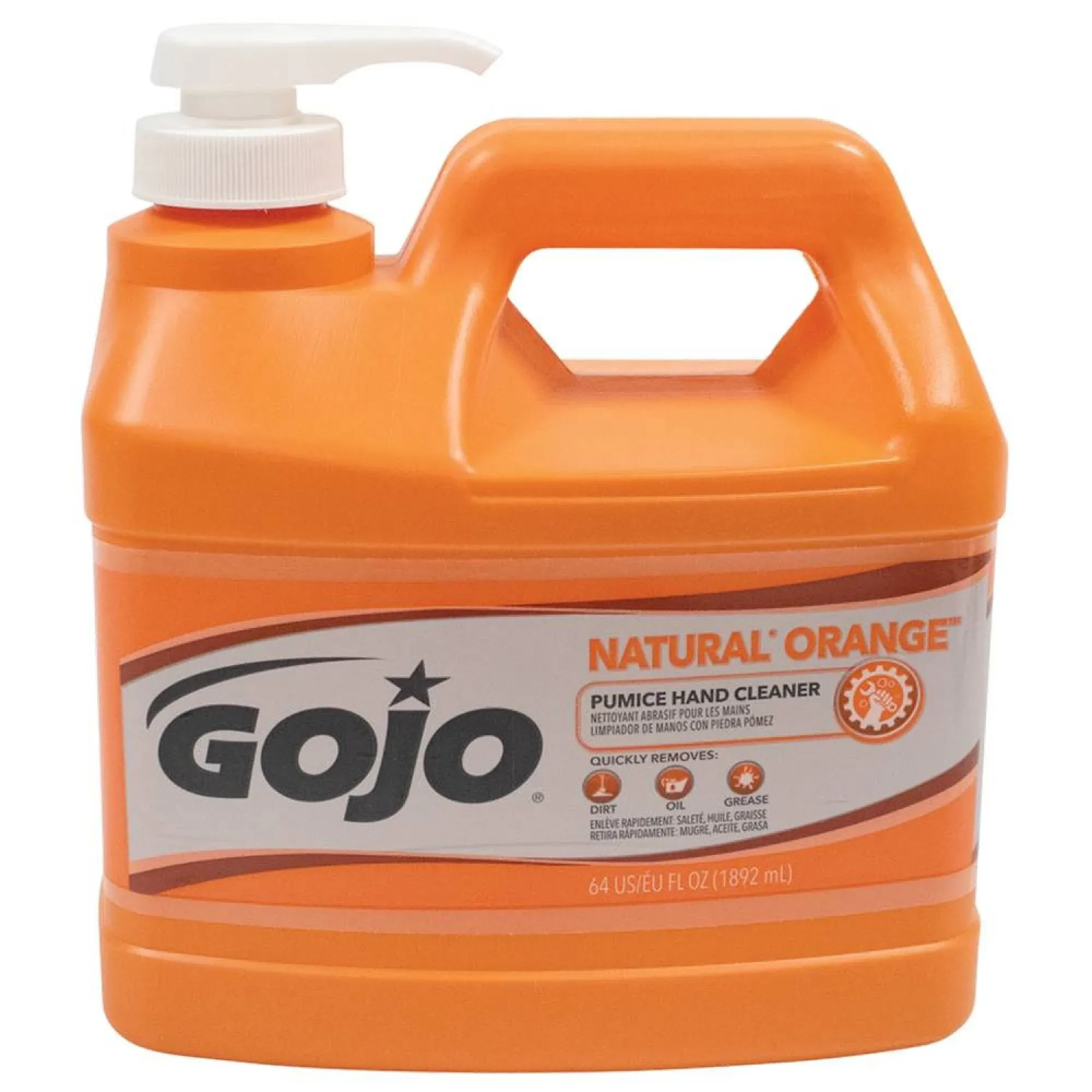 GOJO 095804 Orange Original 0.5 Gal. Pumice Hand Soap Pump