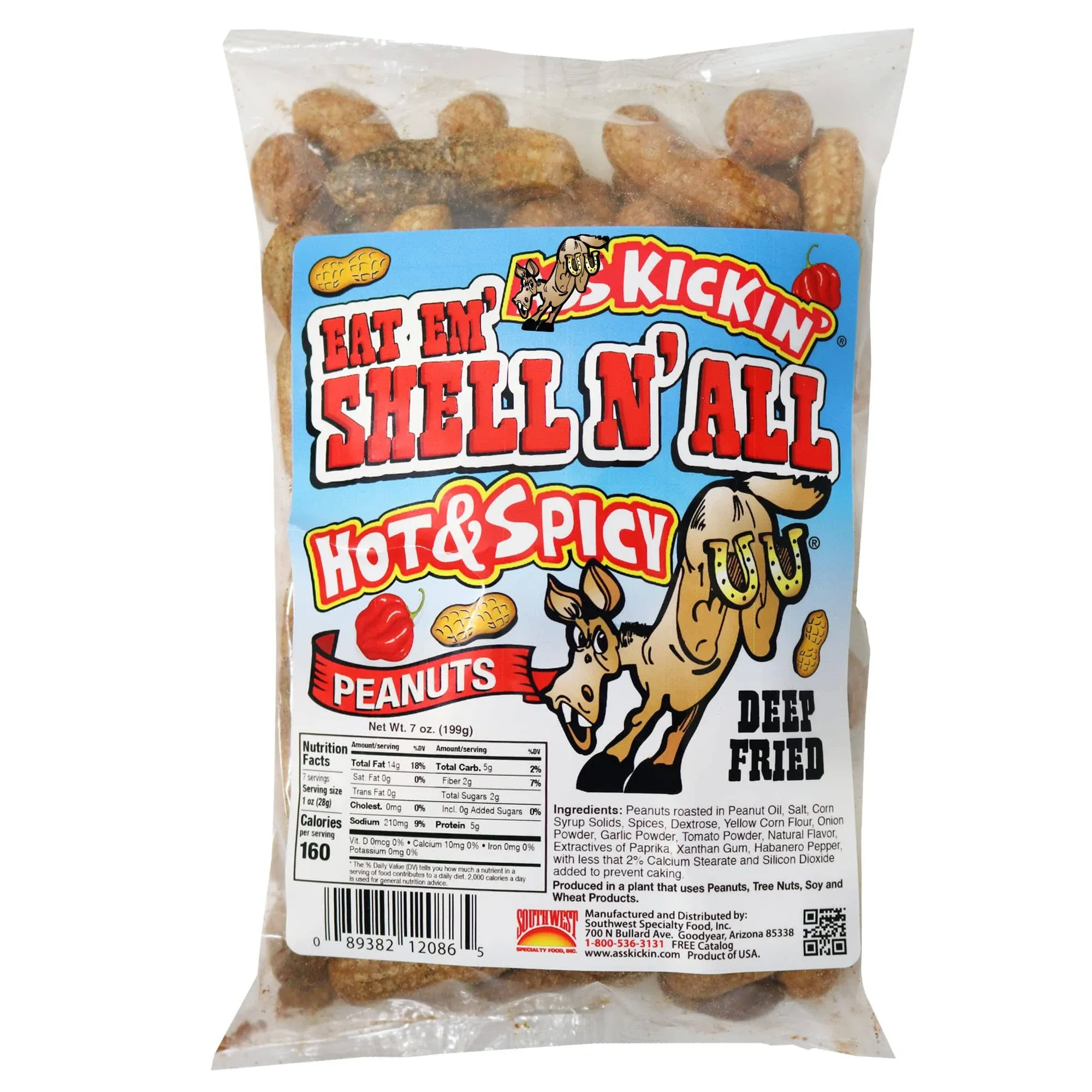 KICKIN Whole Spicy Peanuts’ Eat Em Shell N All Fried Whole Peanuts (Spicy Pickle)