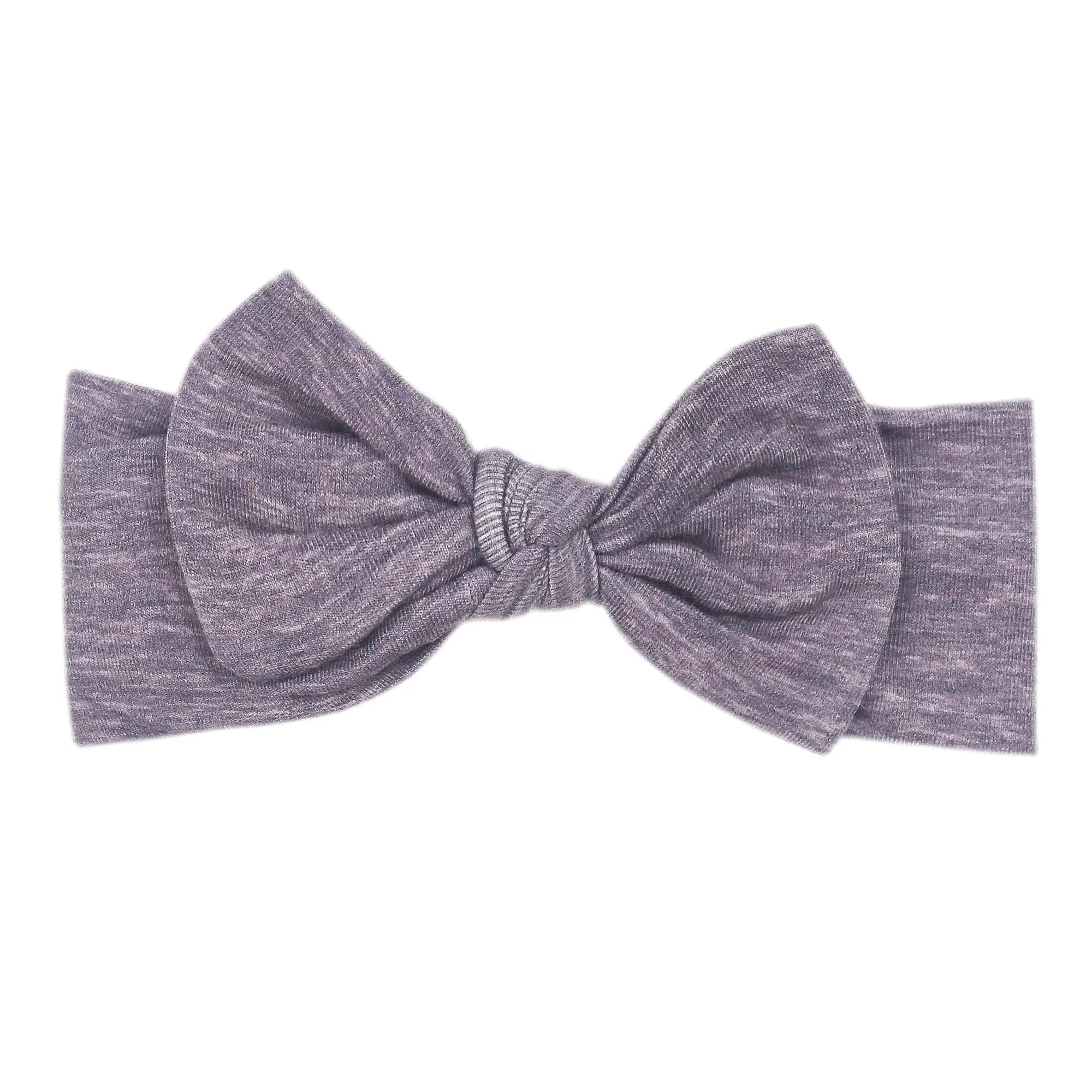 Copper Pearl Knit Headband Bow Violet