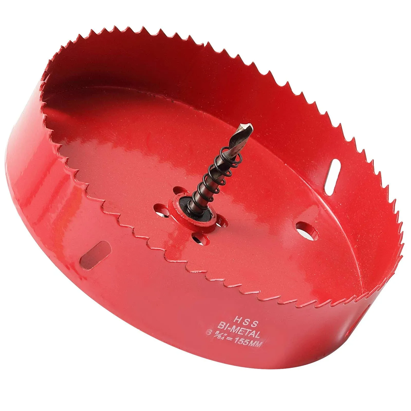 Hole Saw 6 1/8” (155mm) for Wood, HSS Bi-Metal Hole Cutter with Pilot Drill Bit for Plywood, Cornhole, Ceiling and Drywall