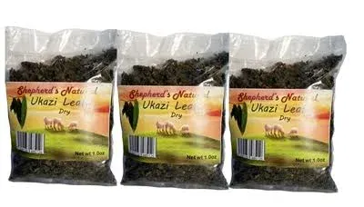 Ukazi / Okazi Leaves Dry  by Shepherd&#039;s Natural. 3oz / 128g  (3 X 1 oz bags)