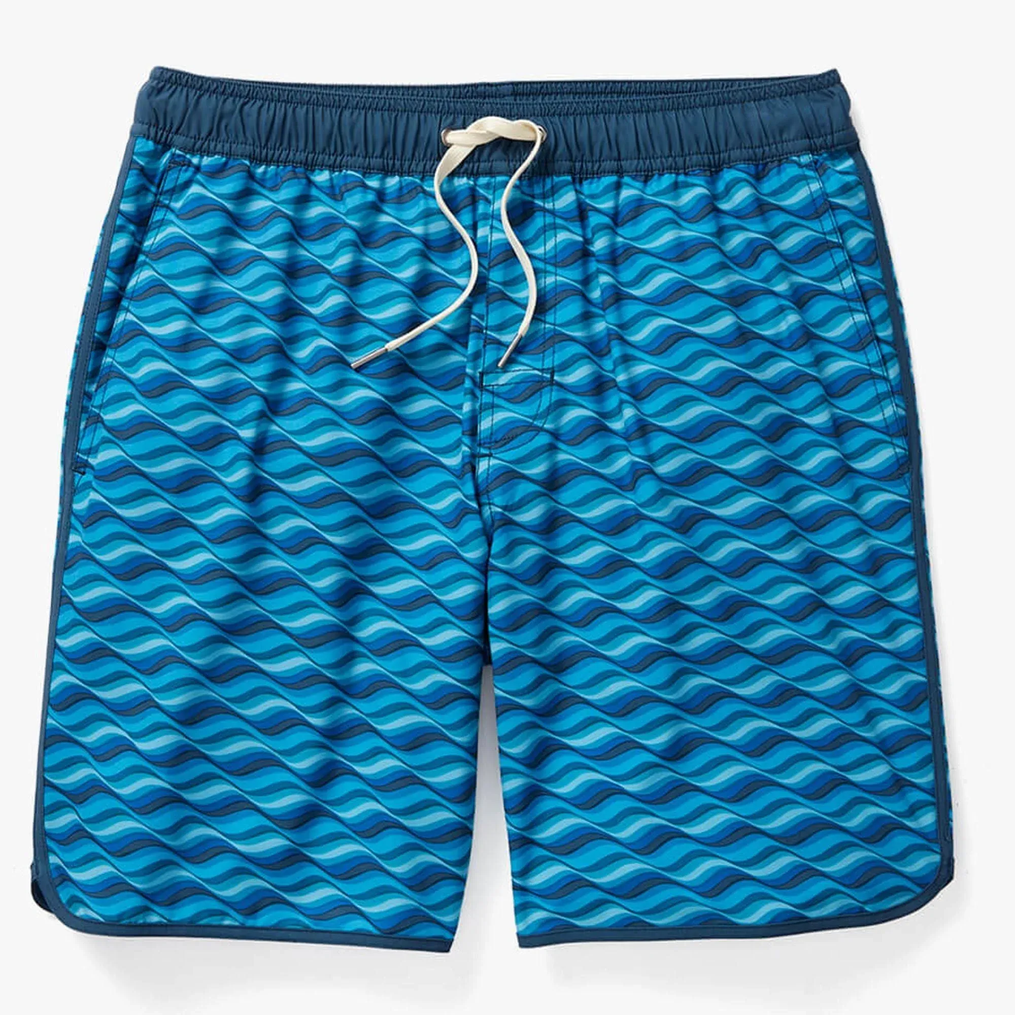 NWT Fair Harbor Men&#039;s Anchor Lined Trunk Large Blue Art Waves Size Medium