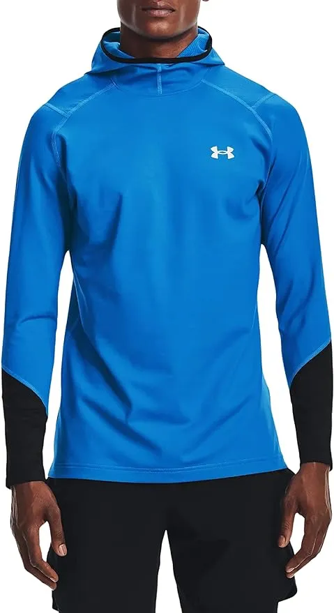 Under Armour Men's ColdGear Infrared Hoodie Pullover 1368020 (Large, Photon Blue/Black - 406)