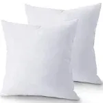 18 x 18 Throw Pillow Insert - Pack of 2 White Down Alternative Pillow Inserts...