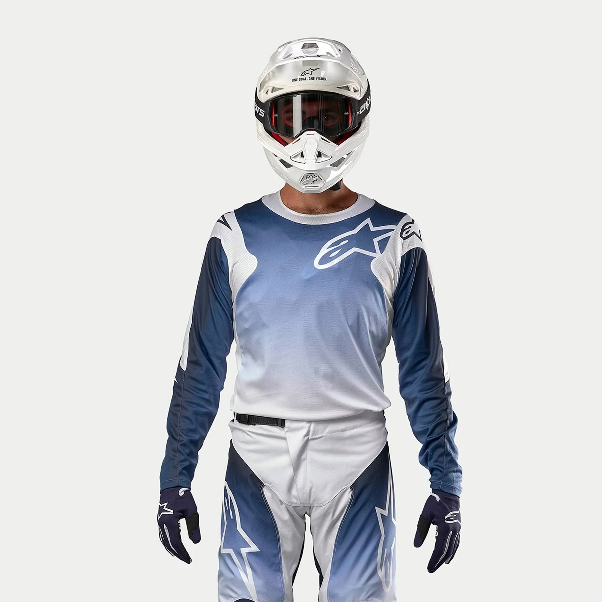 Alpinestars Racer Hoen Jersey White/Dark Navy/Light Blue M