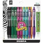 Z-Grip Retractable Ballpoint Pen, Medium Point, 1.0mm, Black Ink, - 18 Pieces, M