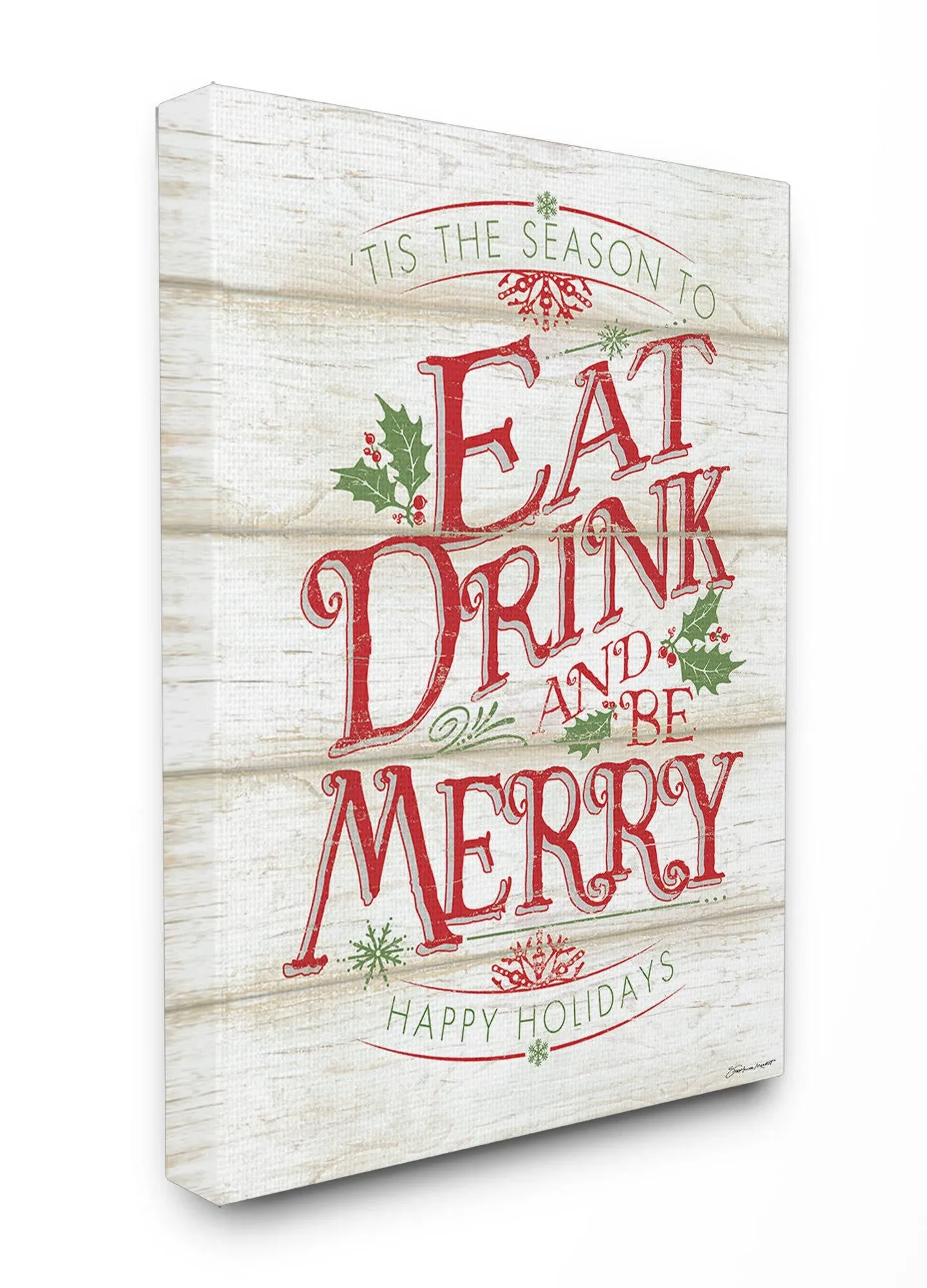 Stupell Industries Eat Drink and Be Merry Textual Art on Canvas