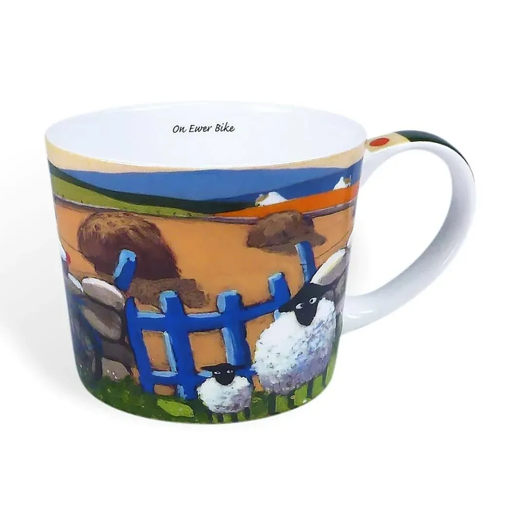 Thomas Joseph on Ewer Bike Mug Sheep Design Porcelain Irih Coffee Mug