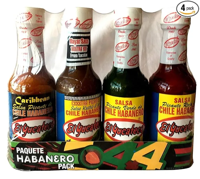 El Yucateco 4 Habanero Hot Sauces Gift Pack, 4 Items