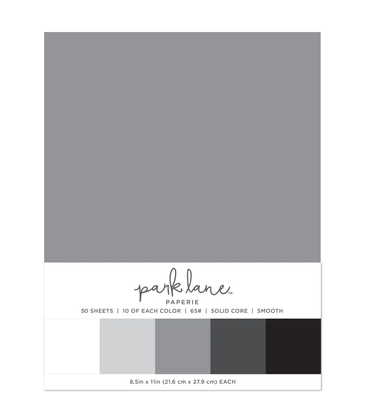 Park Lane 50 Sheet 8.5" x 11" Gray Solid Core Cardstock Paper Pack - Cardstock ...