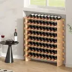 VEVOR 72 Bottle Stackable Modular Wine Rack Bamboo Wood Display Shelf 8-Tier