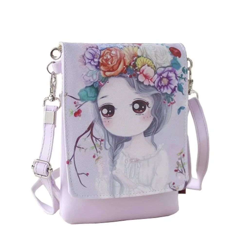 Teens Girls Kids Students Cute Cartoon Theme Mini Shoulder Bags Cross Body