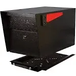 Mailbox PRO Black Post Mount Mail Box With High Security Locking Patented Lock