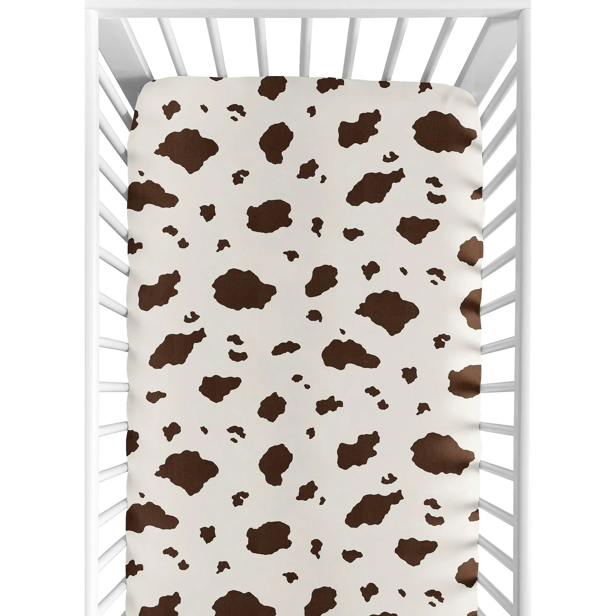 Wild West Cowboy Fitted Crib Sheet - Cow Print by Sweet Jojo Designs