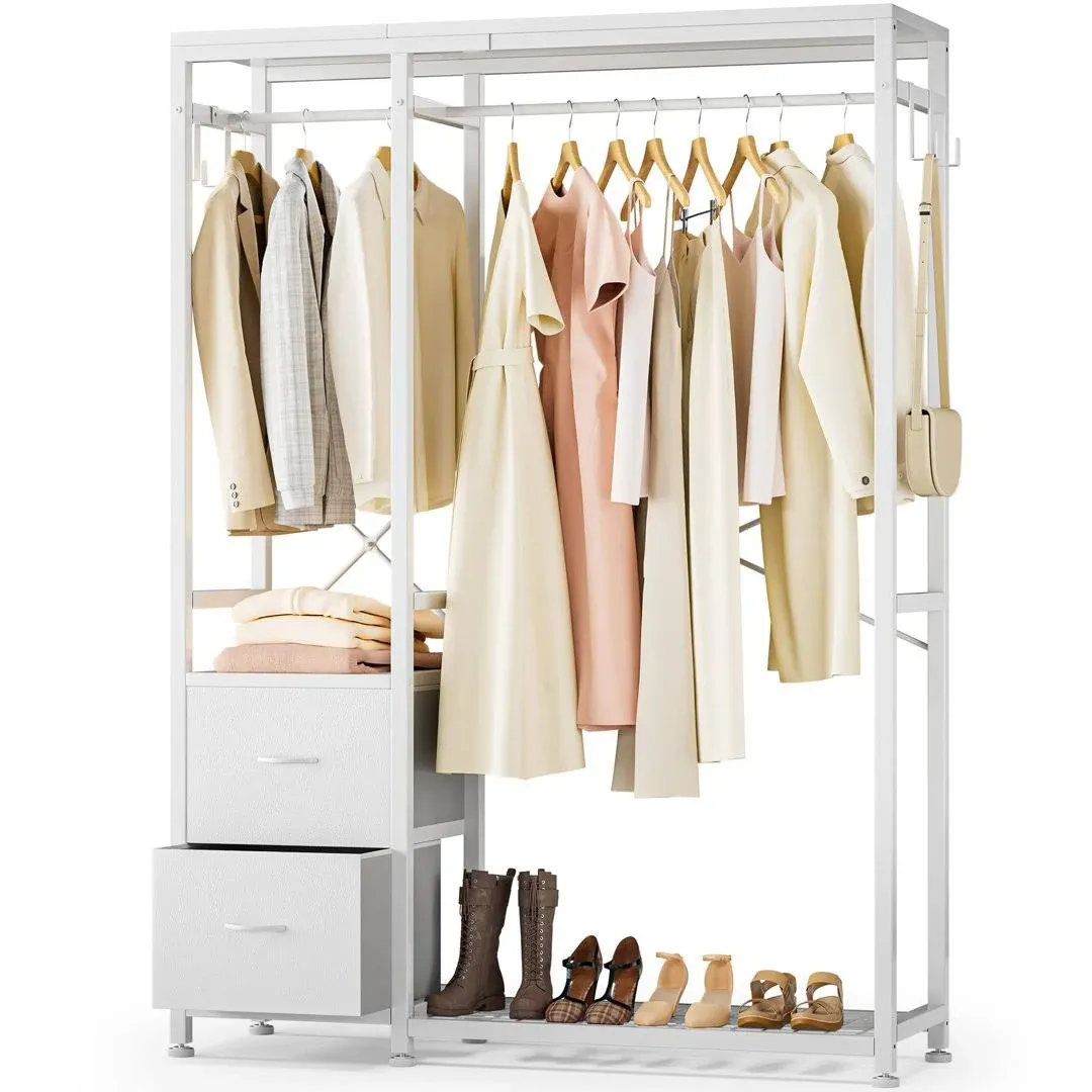 Metal Clothes Rack Wendes Kem Color: White