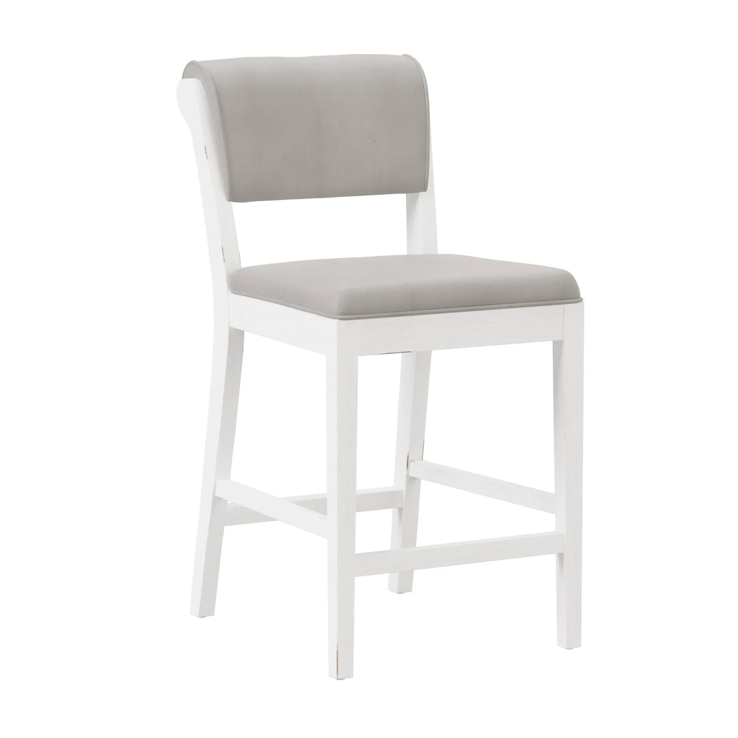 Hillsdale Furniture Clarion Wood and Upholstered Panel Back Bar Height Stool, Sea White