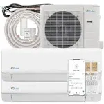 Senville Dual Zone Mini Split Air Conditioner Heat Pump, 18000 BTU