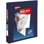 Avery Heavy-Duty View 3 Ring Binder, 1" One Touch EZD Rings, Navy Blue