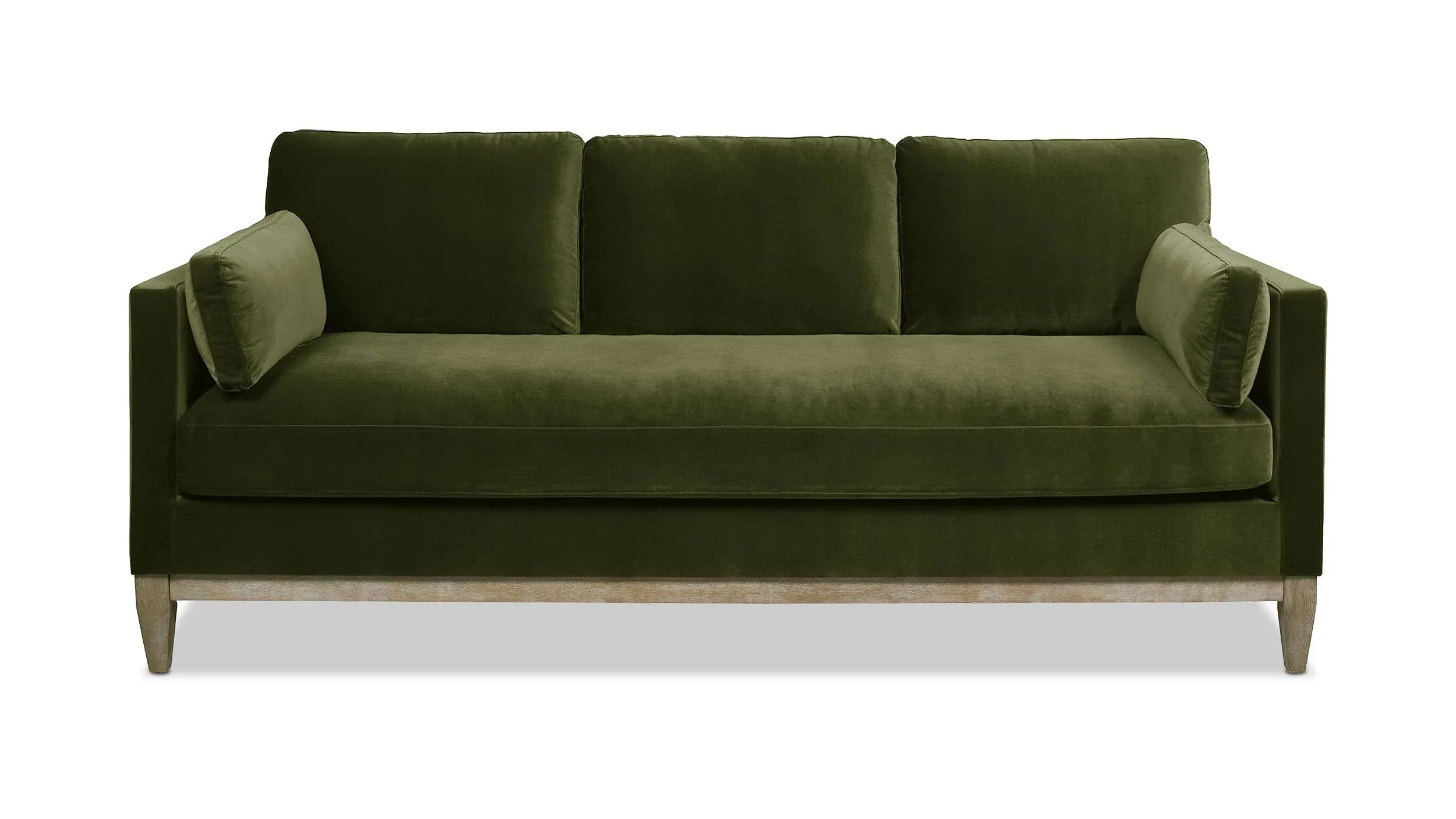 Jennifer Taylor Home Abigail 84" Modern Farmhouse Sofa, Olive Green Performance Velvet