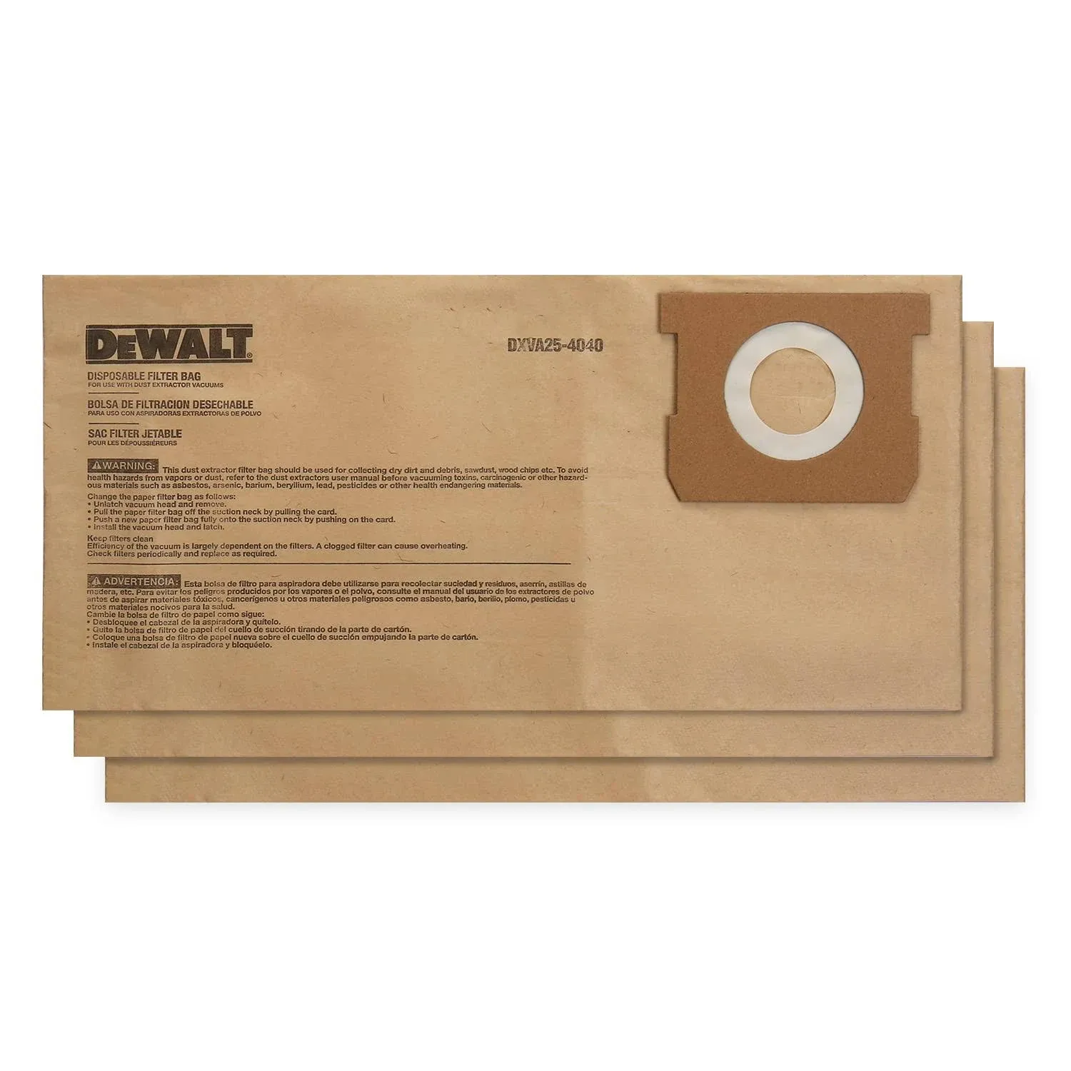 DEWALT 3-Count 4 Gallon Dust Bag - DXVA25-4040 | Blain's Farm & Fleet