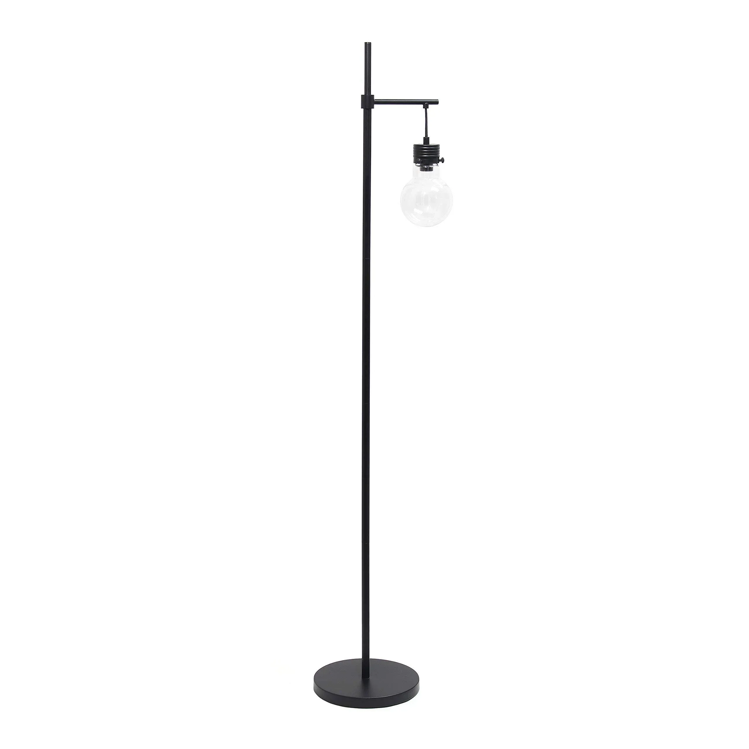 Elegant Designs LF1027-BLK Hanging Lightbulb Floor Lamp, 12.75" L x 10" W x 60" H