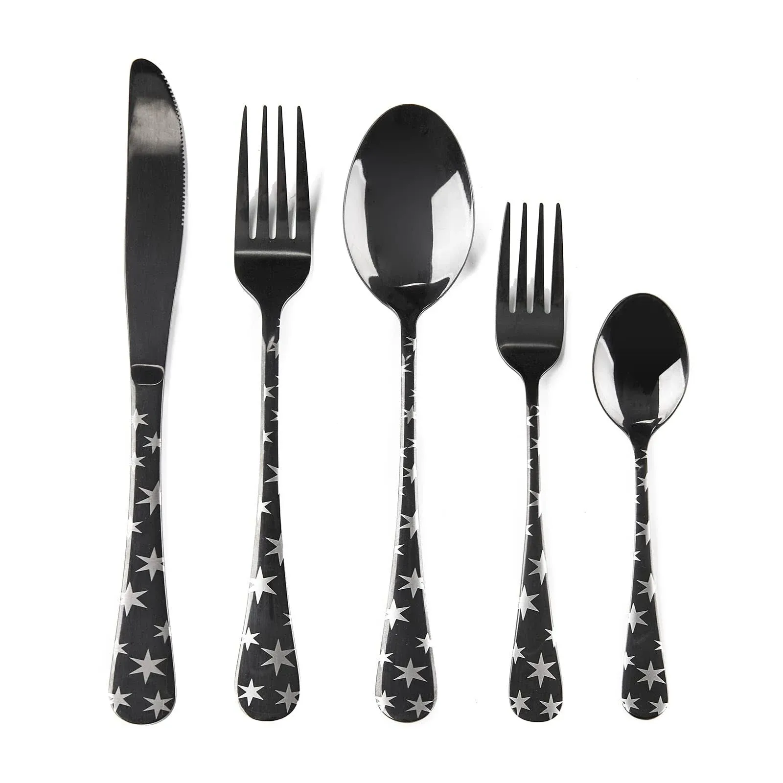 Cocorose 20-Piece Black Silverware Flatware Set,Stainless Steel Tableware Cutlery ...