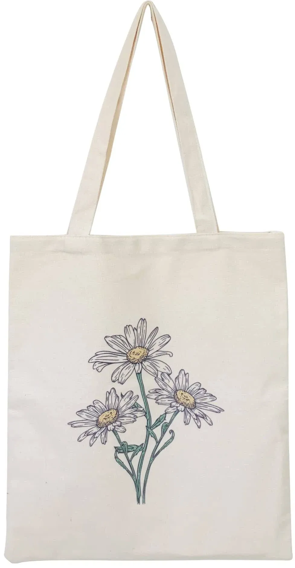 Taoqiao Canvas Floral Botanical Tote Bag for Women, Reusable Grocery Bags, Cute ...