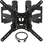 InstallerParts Corner TV Wall Mount for Most 23-55 Inch LED LCD OLED Plasma Flat Screen TVs with Full Motion Swivel and Tilt Articulating Dual Arm - VESA 400x400, Holds 132lbs, HDMI Cable