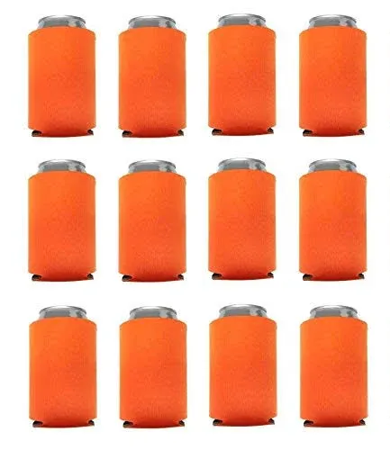 Can Cooler Sleeves Blank Poly Foam (12, Neon Orange)