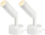 SUNVIE 2 Pack LED Up Lights for Indoor Use Uplight, Warm White Floor Spotlight ...