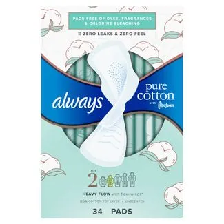 Always Pure Cotton with Flexfoam Pads