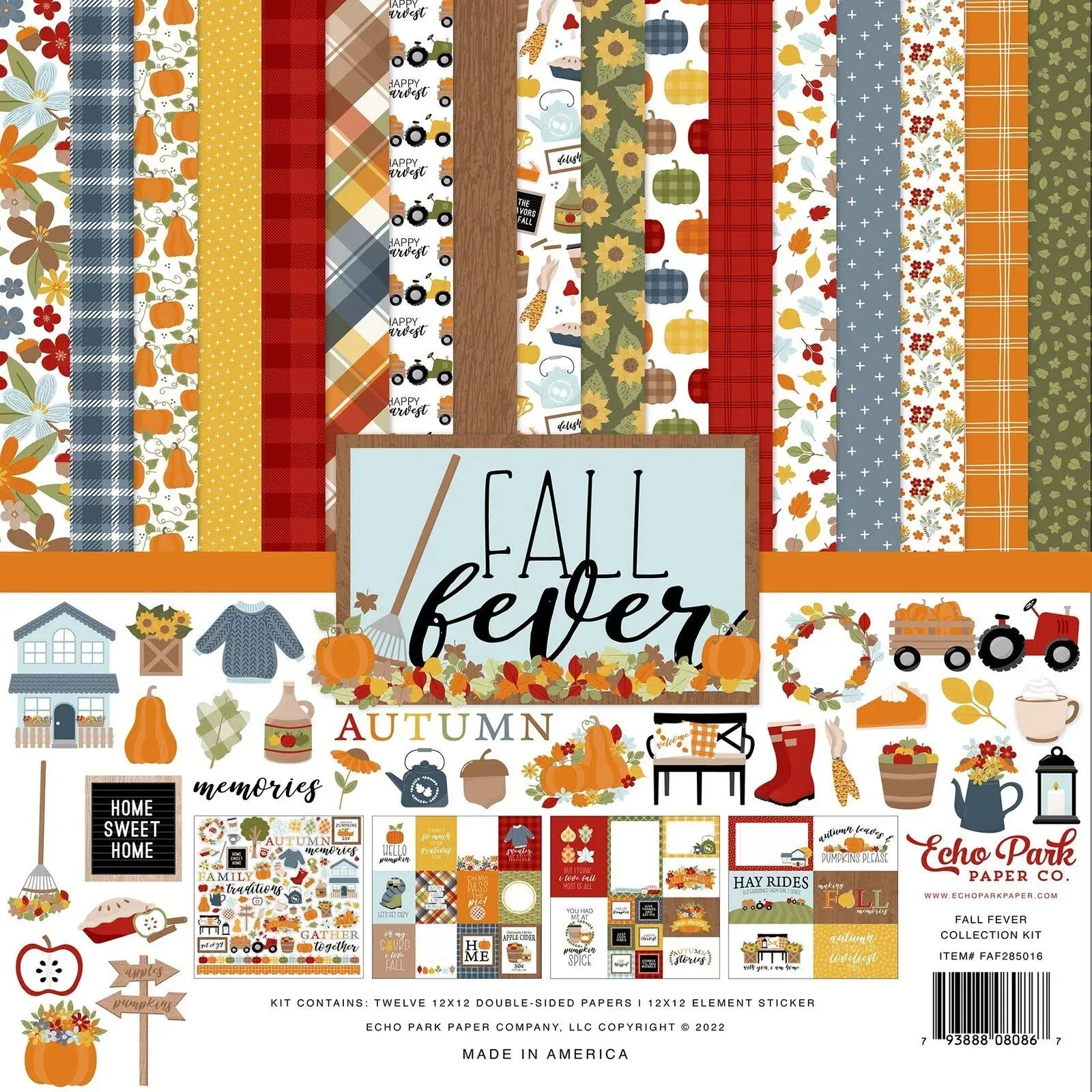 Echo Park Collection Kit 12&#034;X12&#034;-Fall Fever AF285016