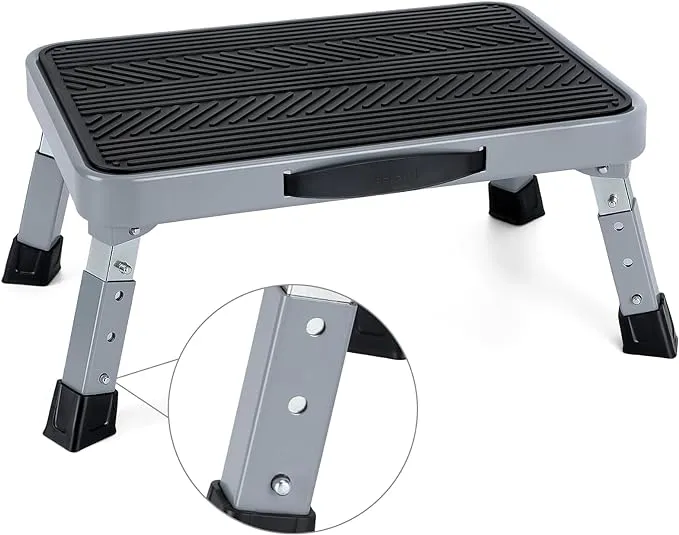 Height-Adjusta<wbr/>ble 7&#034;- 9&#034; Folding Step Stool with Non-Slip Platform 10&#034; x 15&#034; ...