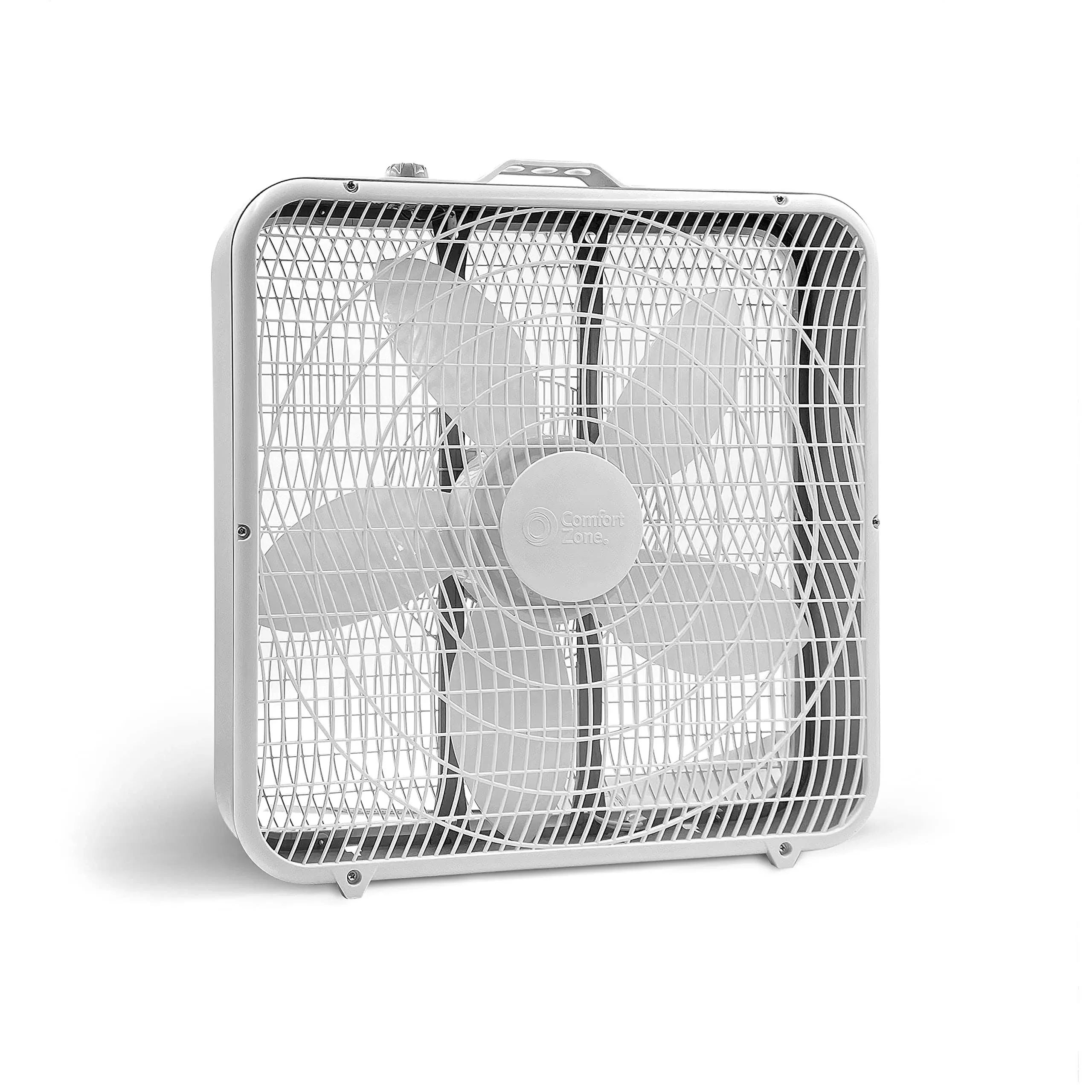 Comfort Zone Box Fan, White, 20 Inch