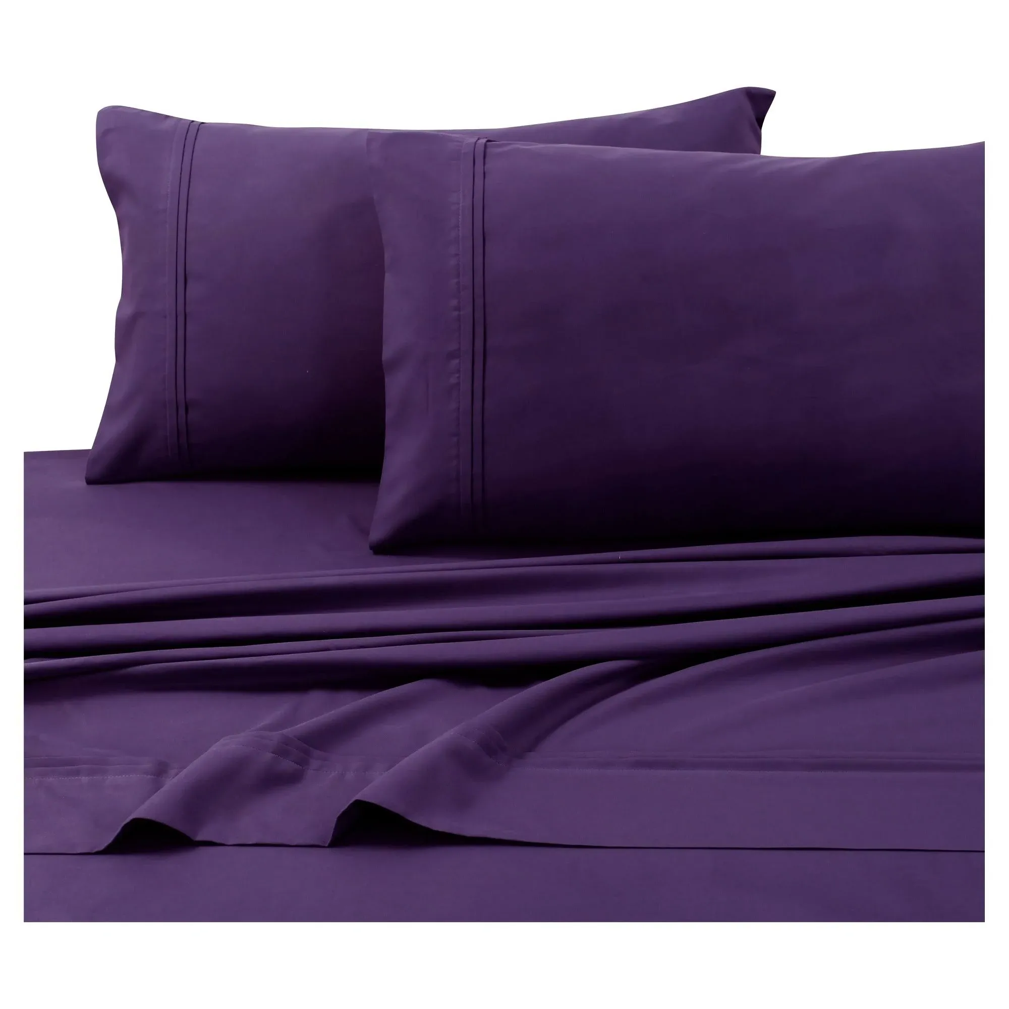 Tribeca Living MF110DPSSFUPU Solid Deep Pocket Sheet Set, Full, Purple