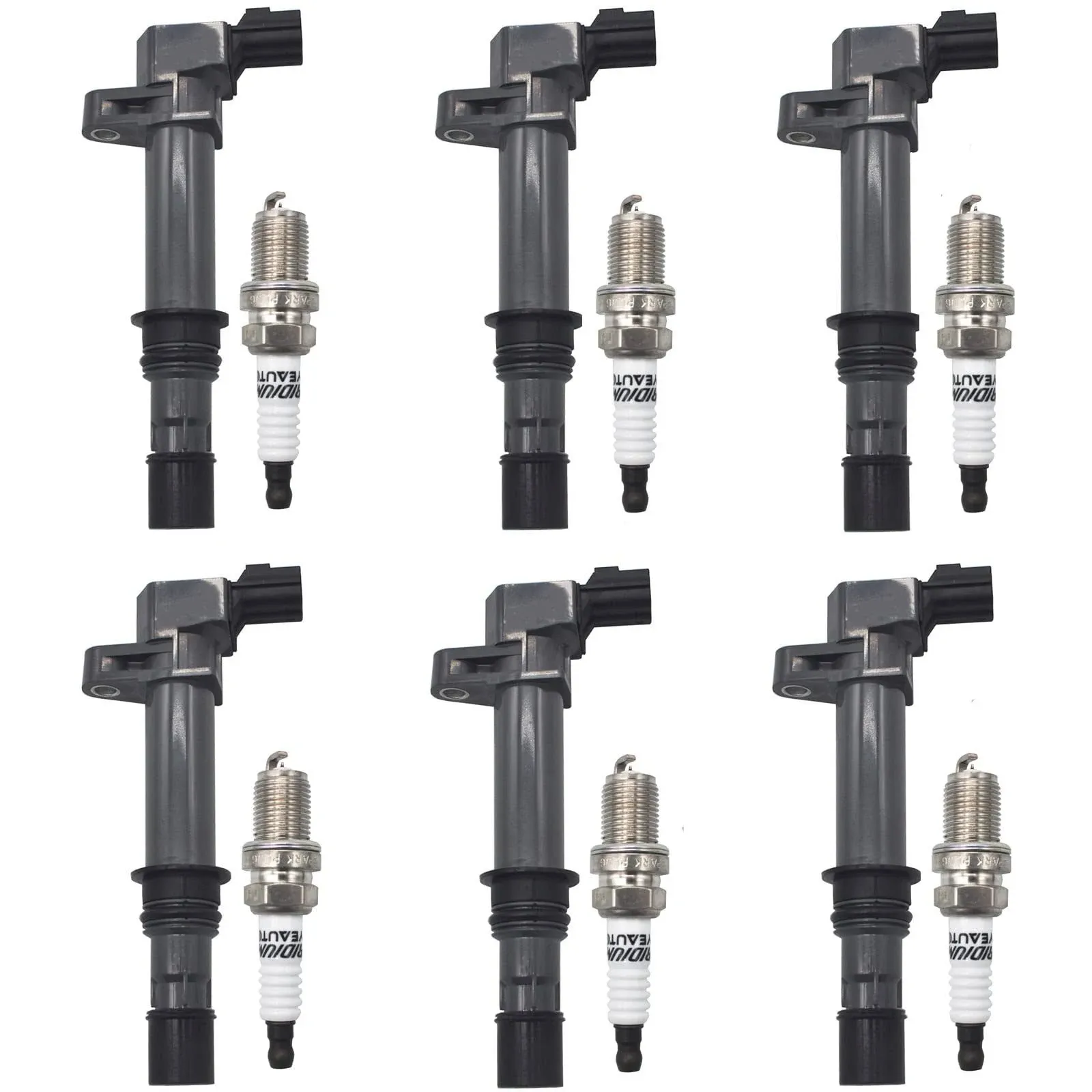 OYEAUTO Ignition Coil Pack and Iridium Spark Plug Uf270 Set of 6 Compatible with ...