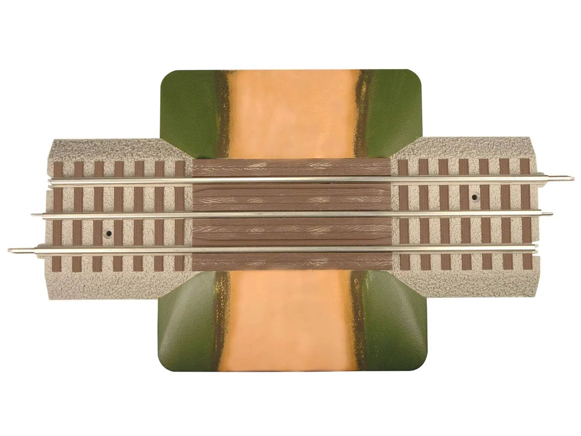 Lionel 612036 FasTrack(TM) Track w/Roadbed - 3-Rail -- Grade Crossing - 10" 25.4cm Straight w/6-1/4" 15.9cm Wide Road