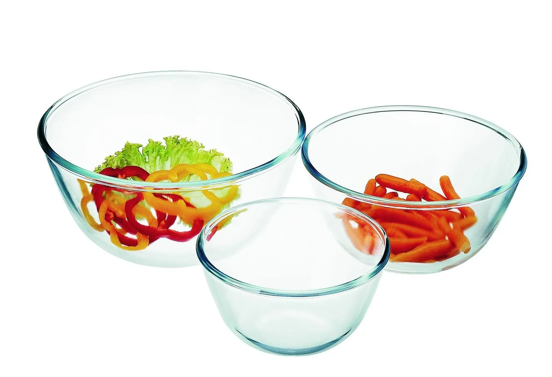 Simax Glassware 3 Piece Mixing Bowls Set, One size, Clear