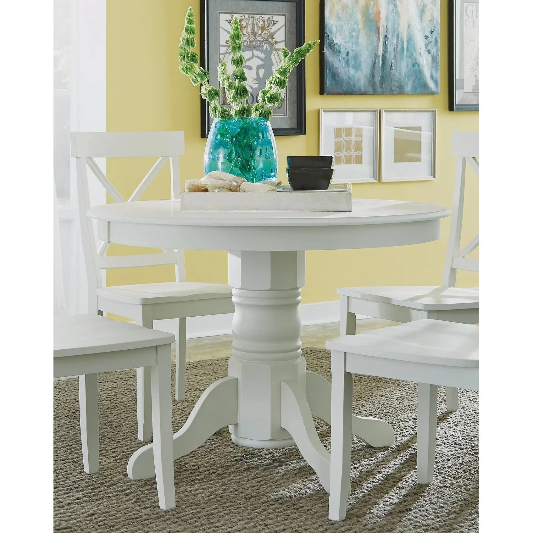 Homestyles Warwick Wood Dining Table in Off White - Traditional - Dining Tables - by Home Styles Furniture | Houzz