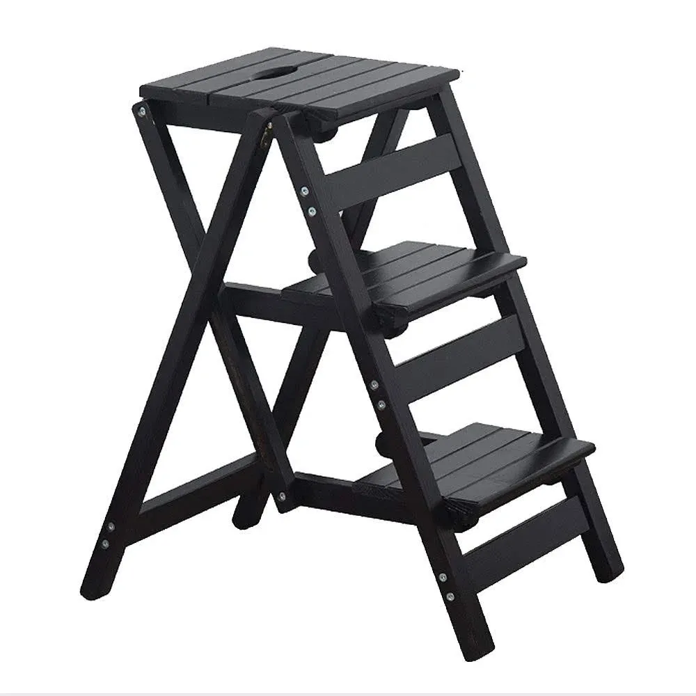 KINGBO Step Stool for Adults/Step Ladder/Counter Chair, 3-Step Folding Portable ...