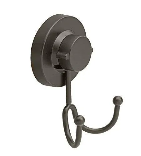 Gecko-Loc Heavy Duty Suction Cup Hooks Shower Accessory Stainless Steel - Black