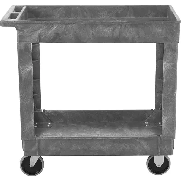 Rubbermaid Commercial Products Utility Cart with Deep Lipped Plastic Shelves