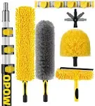 Opow 25 Foot High Ceiling Duster Kits with 5-18ft Heavy Duty Extension Pole, High Reach Duster for Cleaning,Microfiber Feather Duster,Cobweb Duster