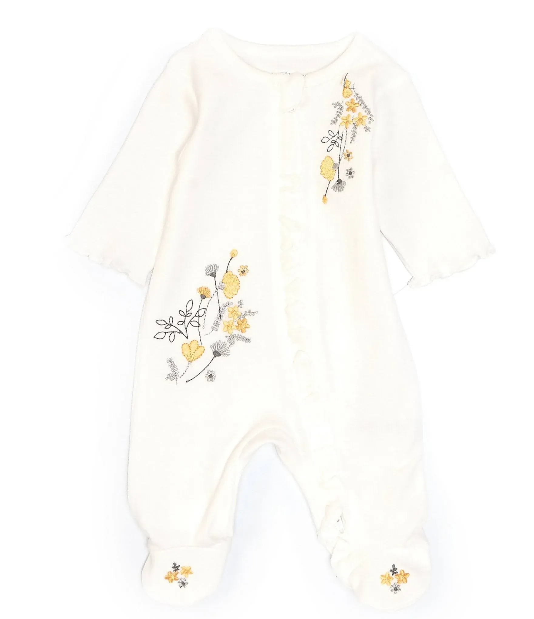 Little Me Baby Girls' Primrose Footie - Ivory - 6M - Each