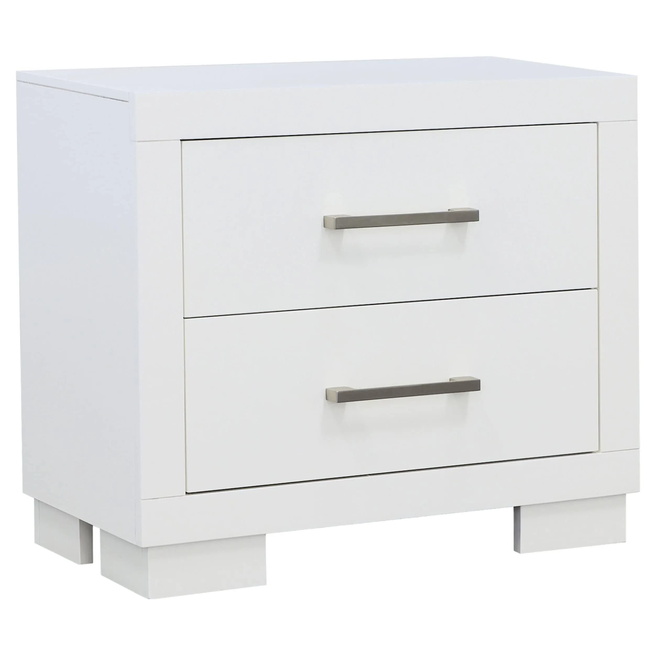 Coaster Furniture Jessica Modern 2 Drawer Nightstand Bedroom Bedside Table Storage Drawers White 202992