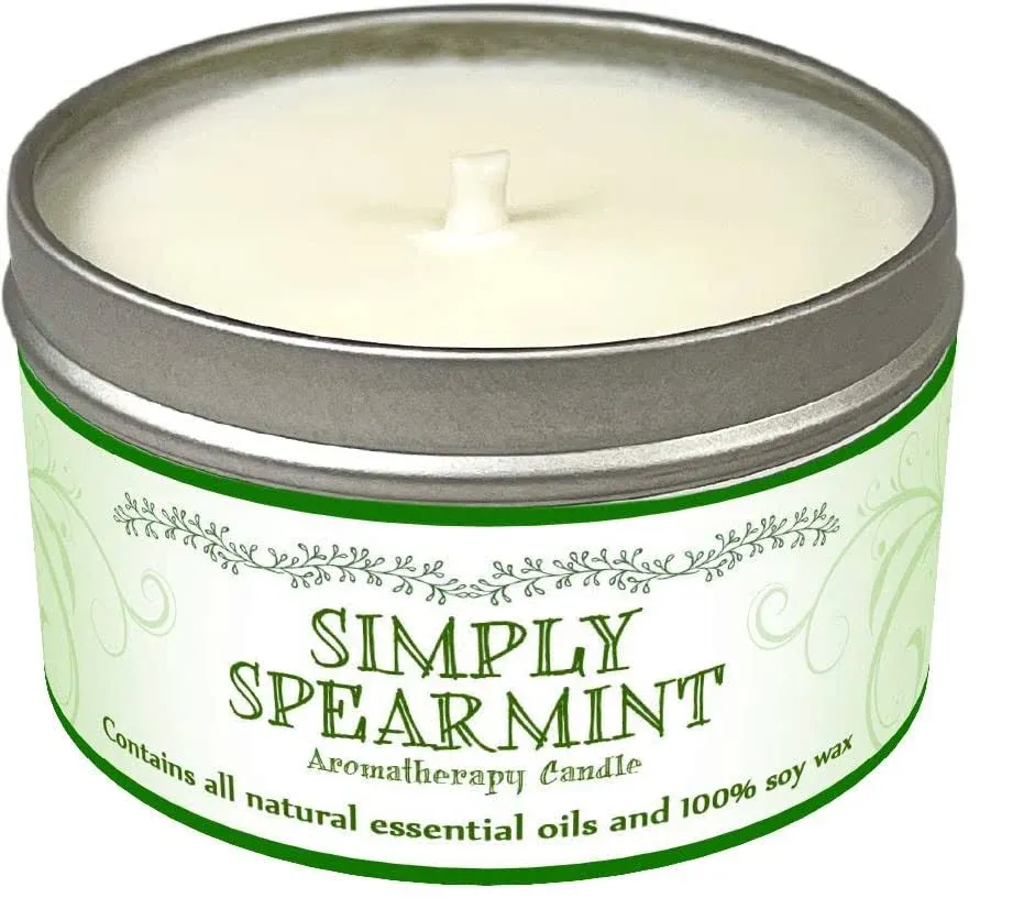 Our Own Candle Company Soy Wax Aromatherapy Candle, Simply Spearmint, 6.5 Ounce